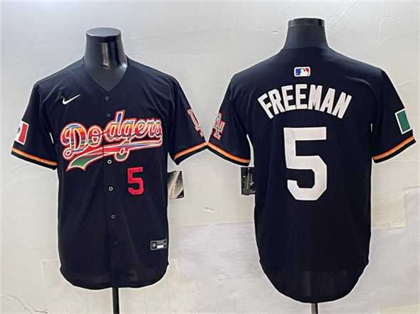 Men%27s Los Angeles Dodgers #5 Freddie Freeman Black Mexico Limited Stitched Jersey